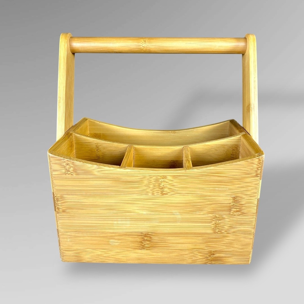 Totally Bamboo Utensil‎ and Napkin Holder with Handle Variety of Uses